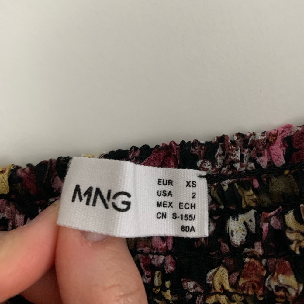 Mango Floral Off-the-Shoulder Blouse - Picture 2 of 7